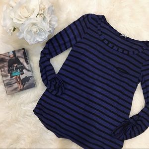 Splendid Navy Striped Long Sleeve Tee.